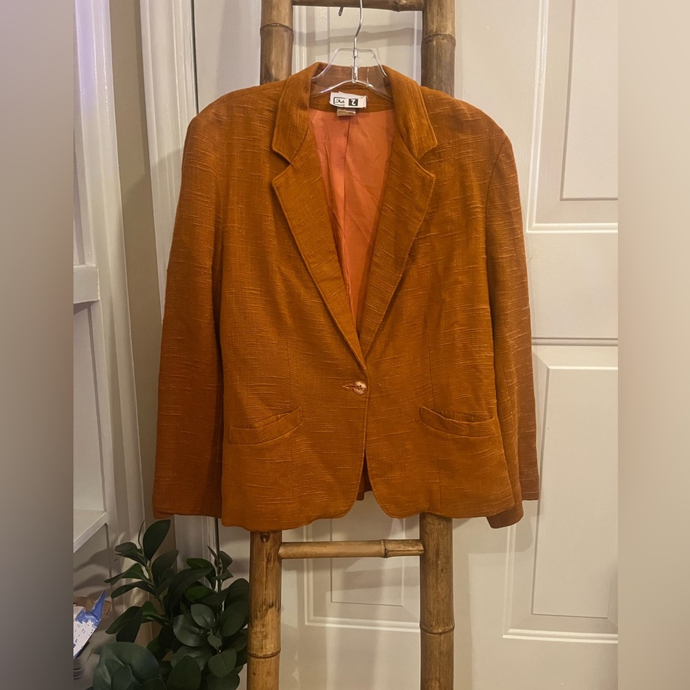 Vintage Addena woven one button blazer